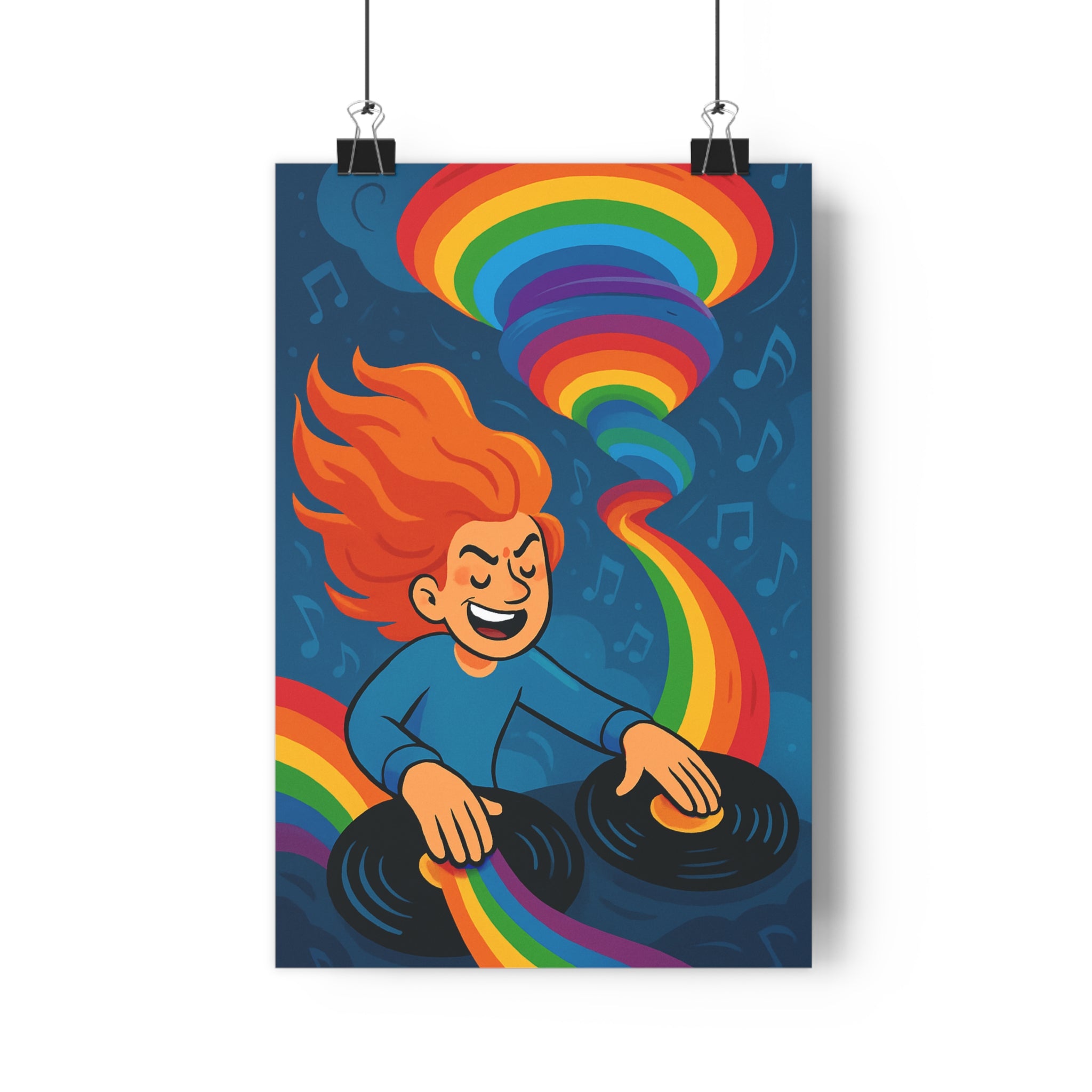 Poster décoratif animé pastel joyeux musique créatif chambre salon tendance design coloré artistique vibrant
