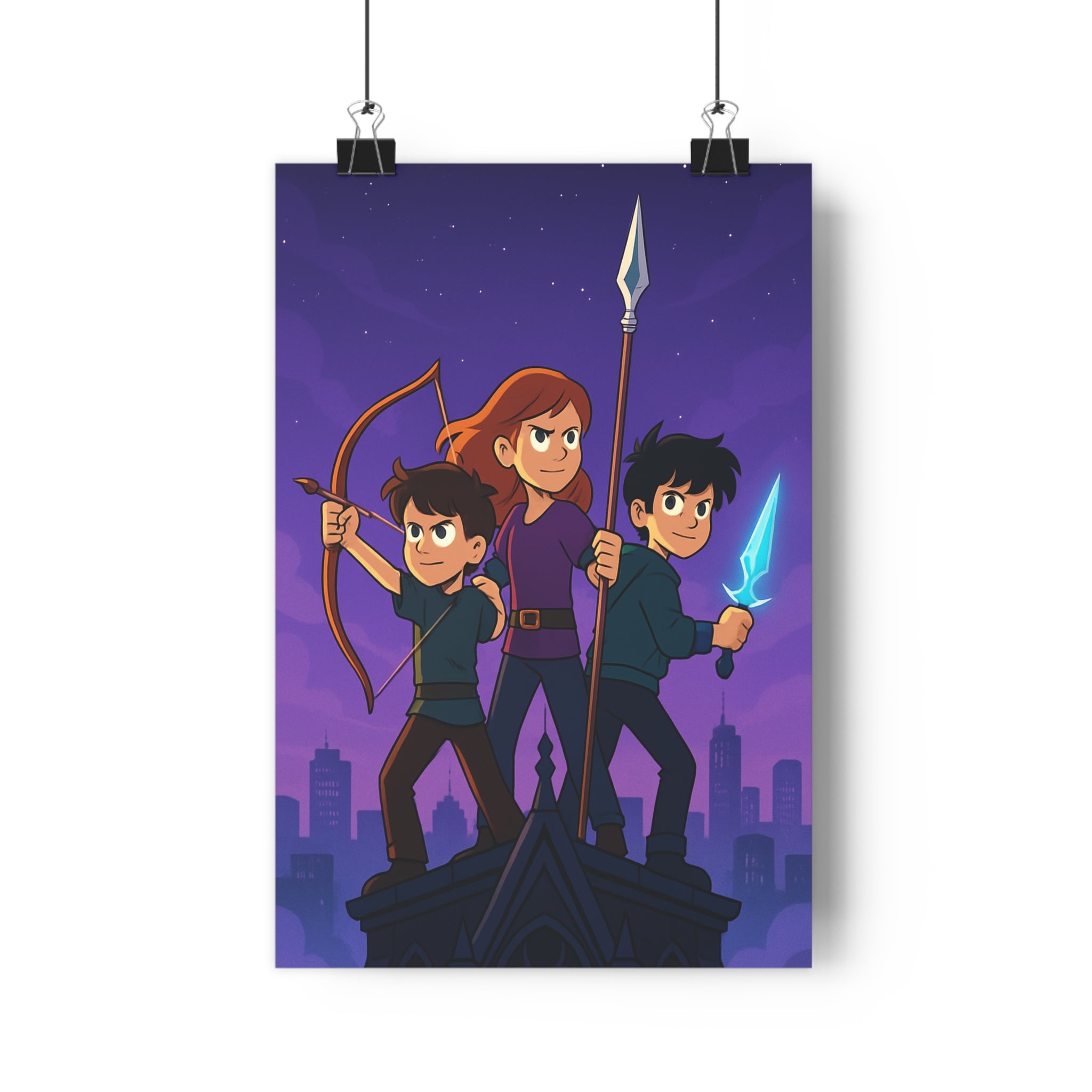 Poster décoratif anime mystique violet rouge action chambre bureau aventure mystérieux vibrant tendance unique