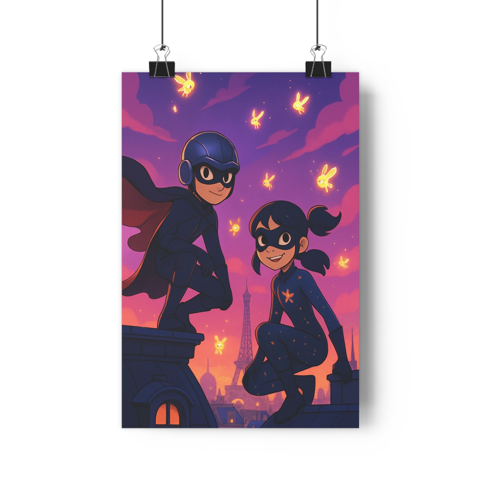 Poster décoratif animé mystique violet orange enfant chambre moderne magique créatures lumineux dynamique 30x46