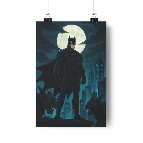 Poster décoratif sombre noir bleu nuit mystique cartoon chambre bureau 30x46 dessin animé mystérieux
