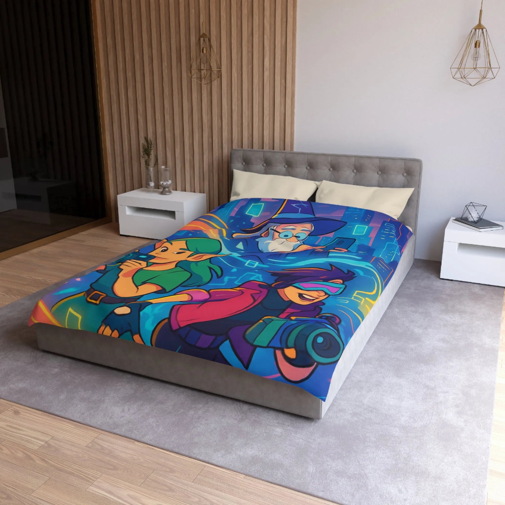 Explorez une Housse de Couette Magique avec Aventure Épique et Design Coloré de Personnages