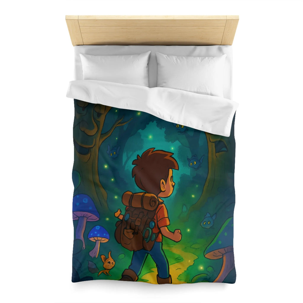 Housse de couette magique avec forêt enchantée lumineuse pour chambre d’enfant rêveuse