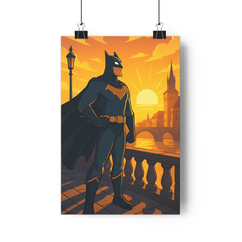 Poster décoratif art nouveau pastel doré héros aventure chambre salon élégant 30x46 cm ambiance