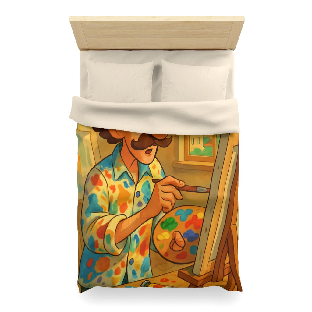 Housse De Couette Artiste Peintre Avec Palette Couleurs Pour Passionnés De Peinture Moderne