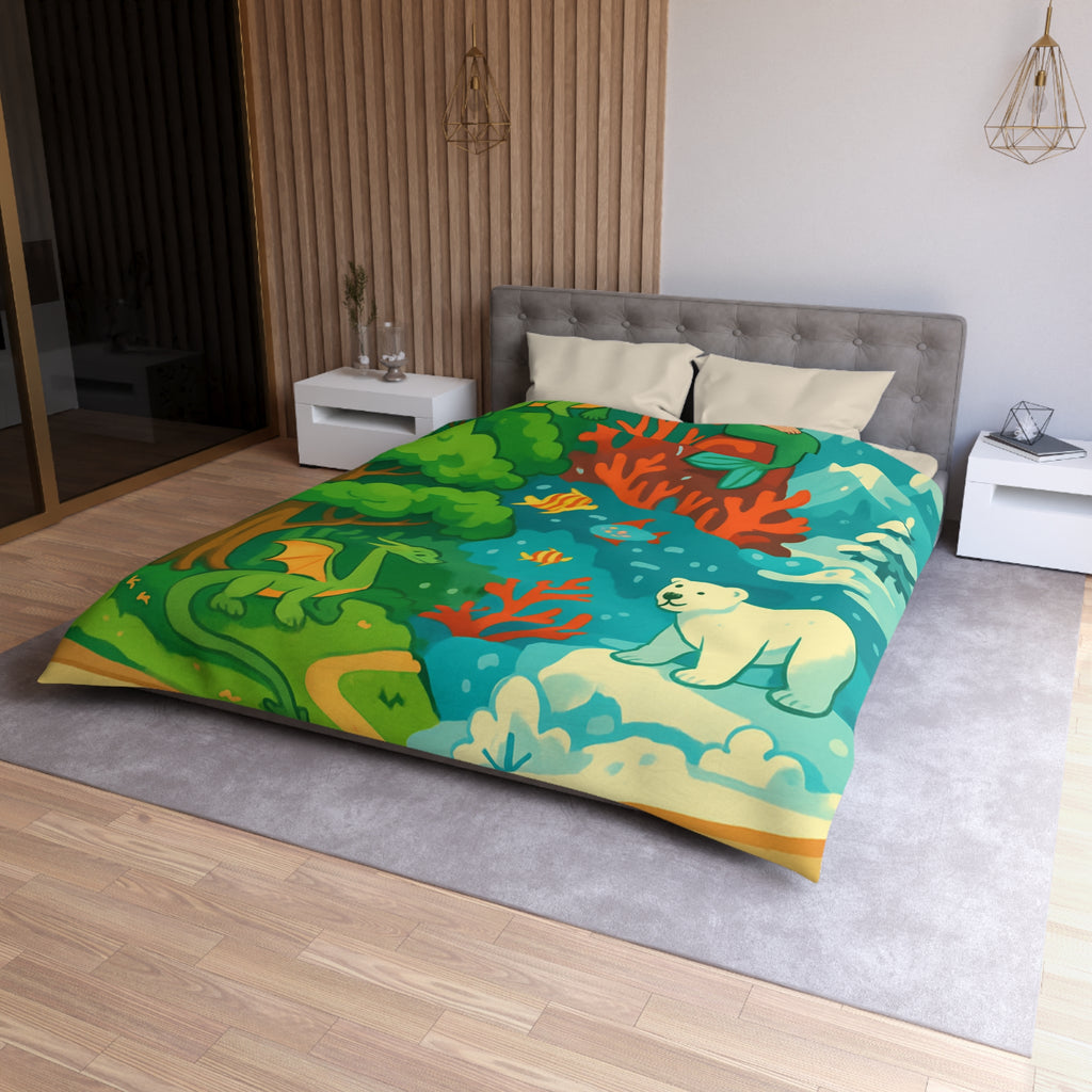 Housse de Couette Microfibre Design Artistique Moderne Décoration Chambre Confort Premium