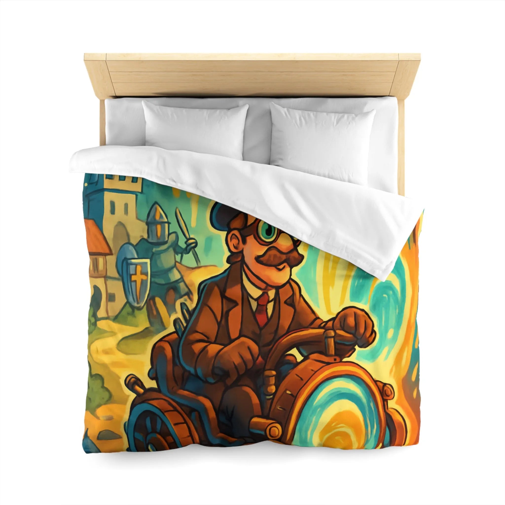 Housse de Couette Fantaisie : Voyageur Temporel en Machine Étrange Tourbillonnant à Travers Époques