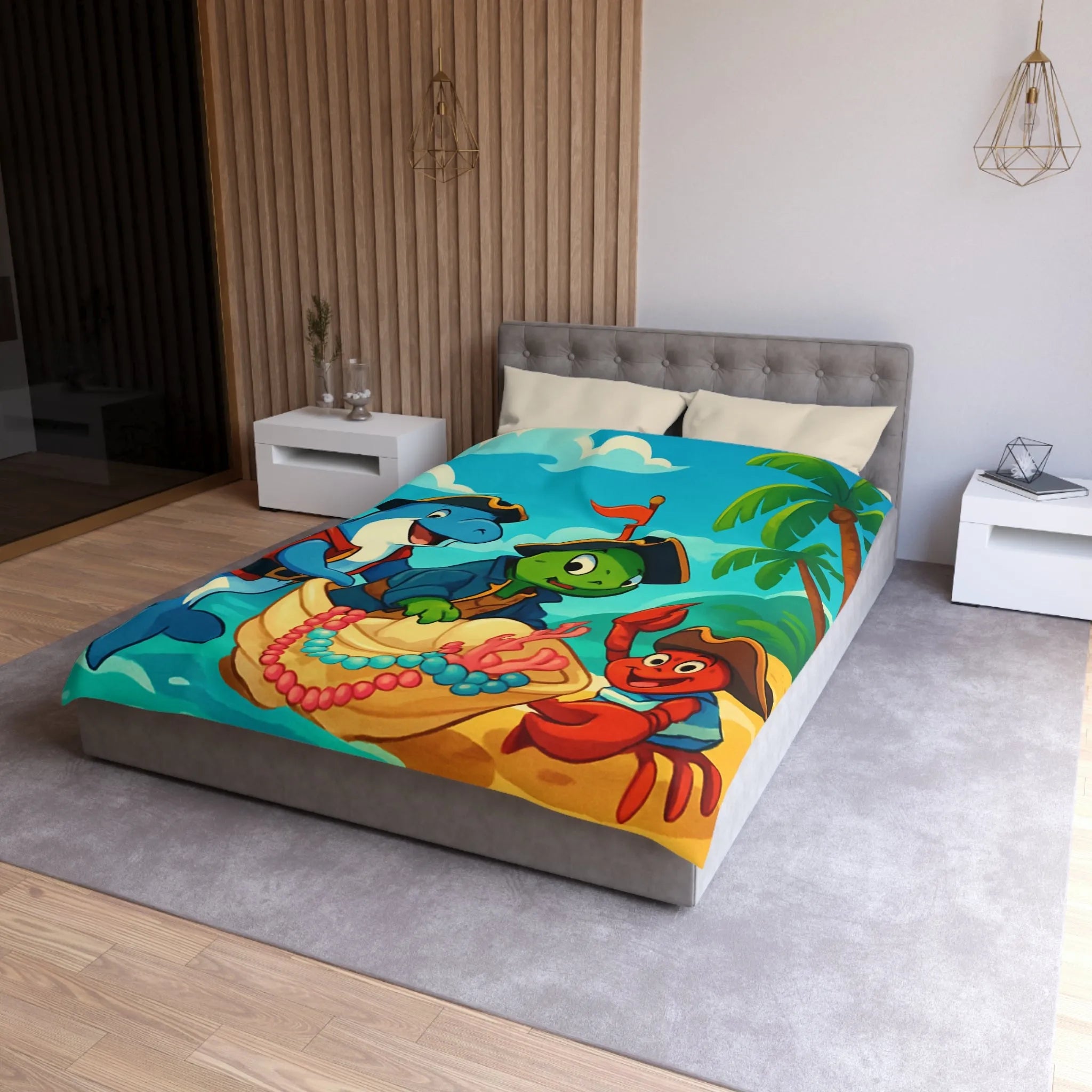Ensemble pirate océanique pour chambre enfant avec animaux marins en costumes colorés