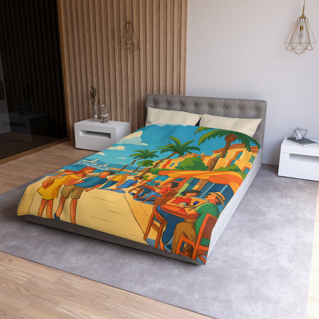 Housse de Couette Microfibre Illustration Unique Design Moderne Décoration Intérieure Raffinée