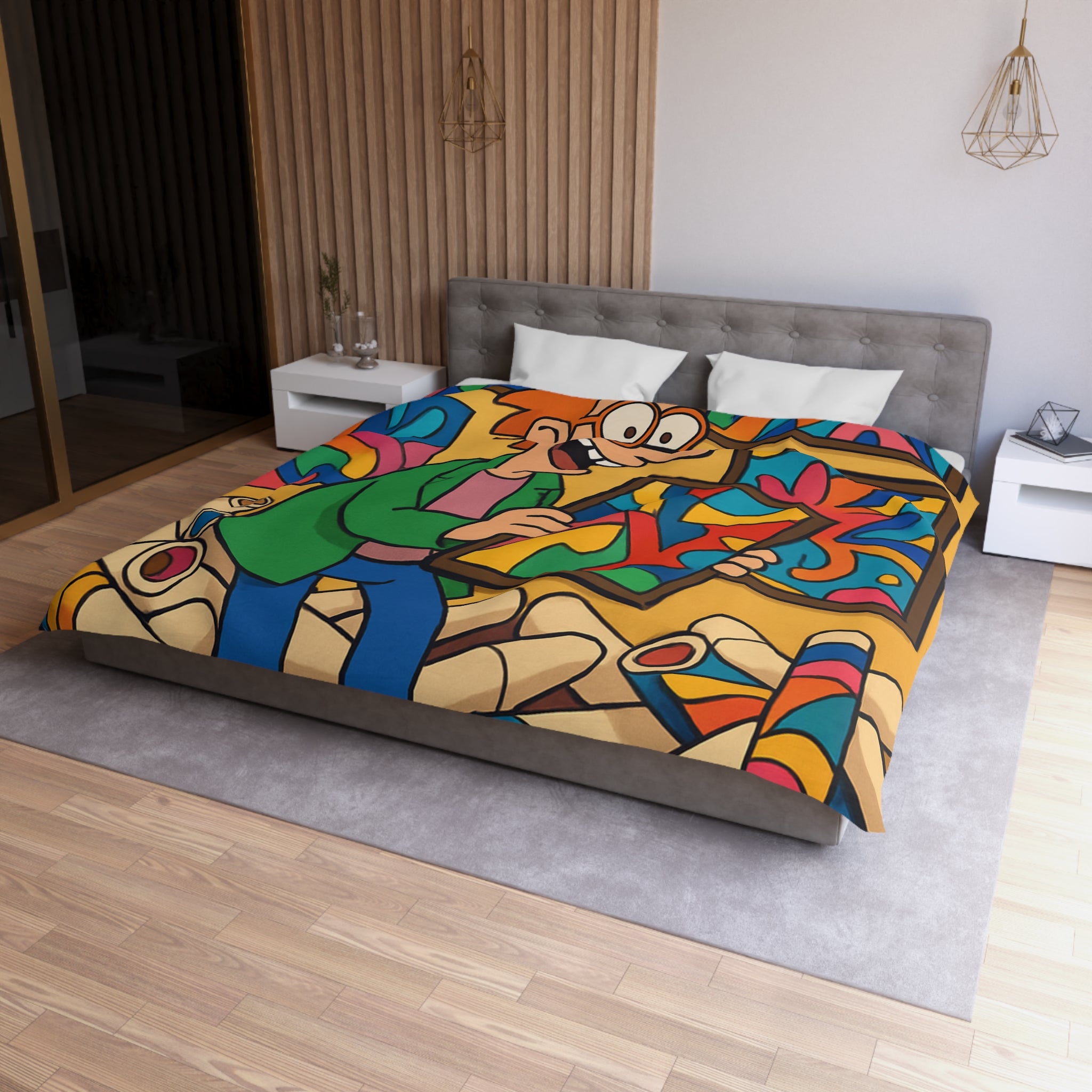 Housse de Couette Microfibre Création Artistique Moderne Design Exclusif Décoration Chambre