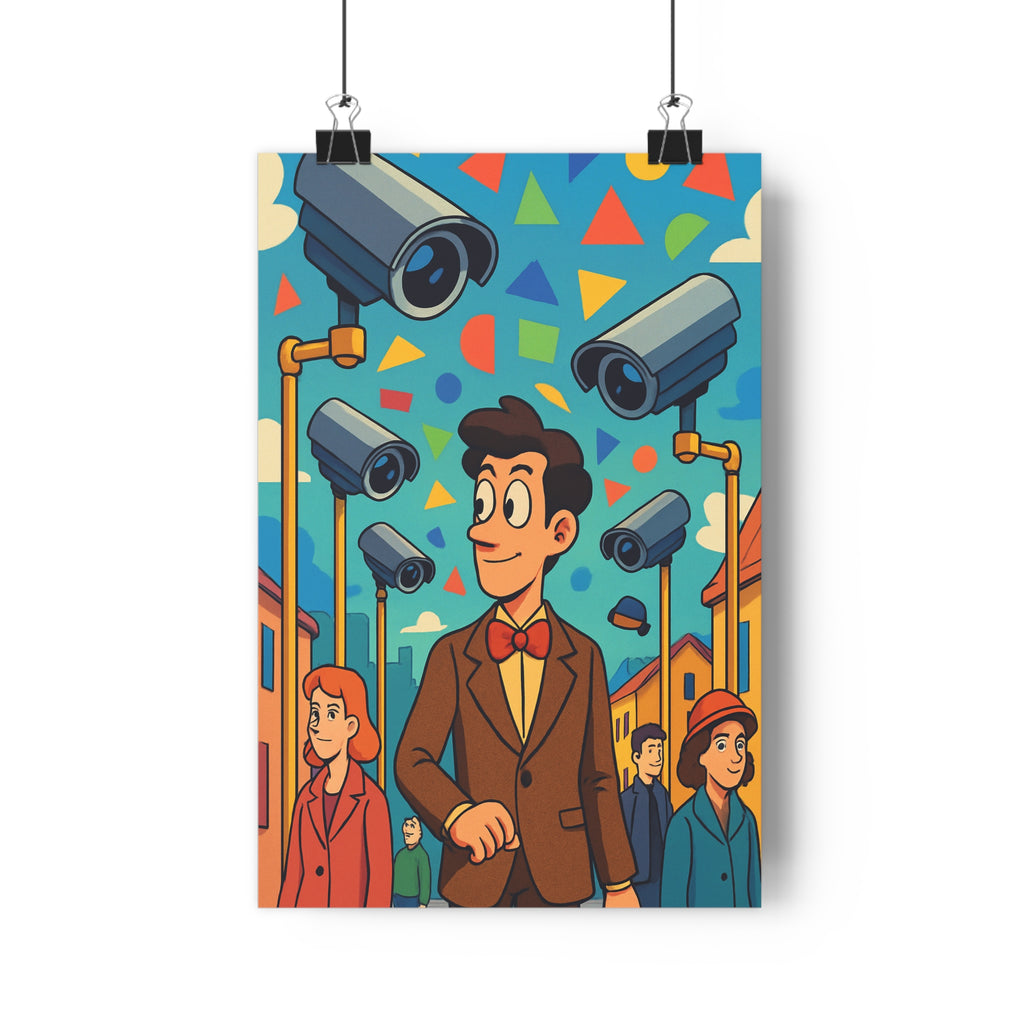 Poster décoratif urbain pastel cartoon intrigant ambiance salon chambre moderne qualité élégance unique tendance