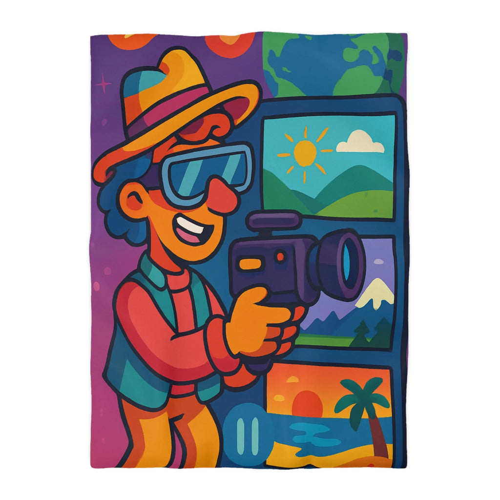 Housse de Couette Microfibre Art Graphique Contemporain Style Décoratif Chambre Tendance