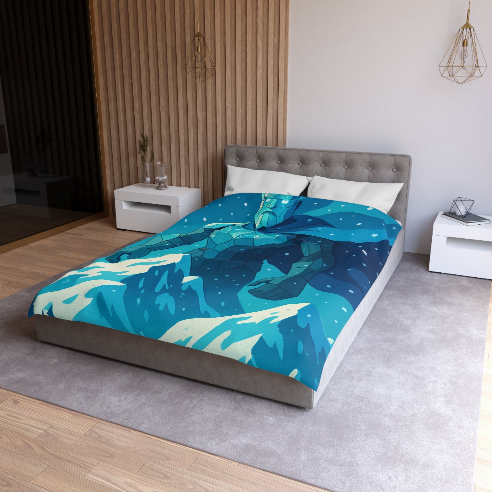 Housse de Couette Microfibre Illustration Unique Design Moderne Décoration Intérieure Raffinée