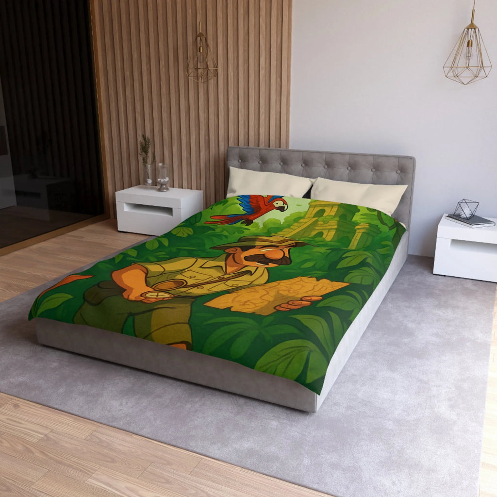 Décorez votre chambre avec une housse de couette aventure jungle et perroquet vibrant