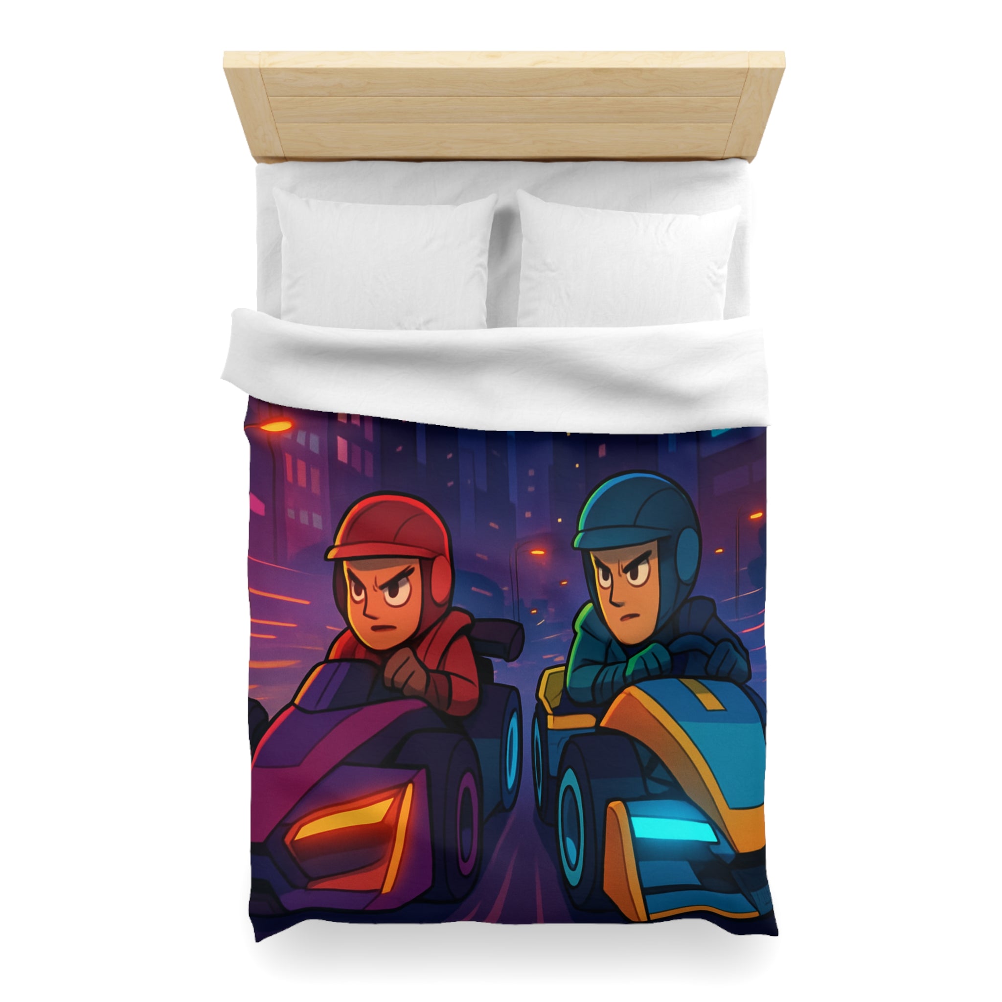 Housse de Couette Microfibre Motif Créatif Original Style Contemporain Chambre Élégante