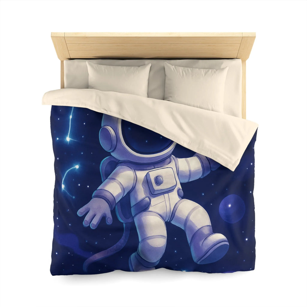 Housse de Couette Astronaute en Espace Étoilé avec Constellations et Planètes Colorées