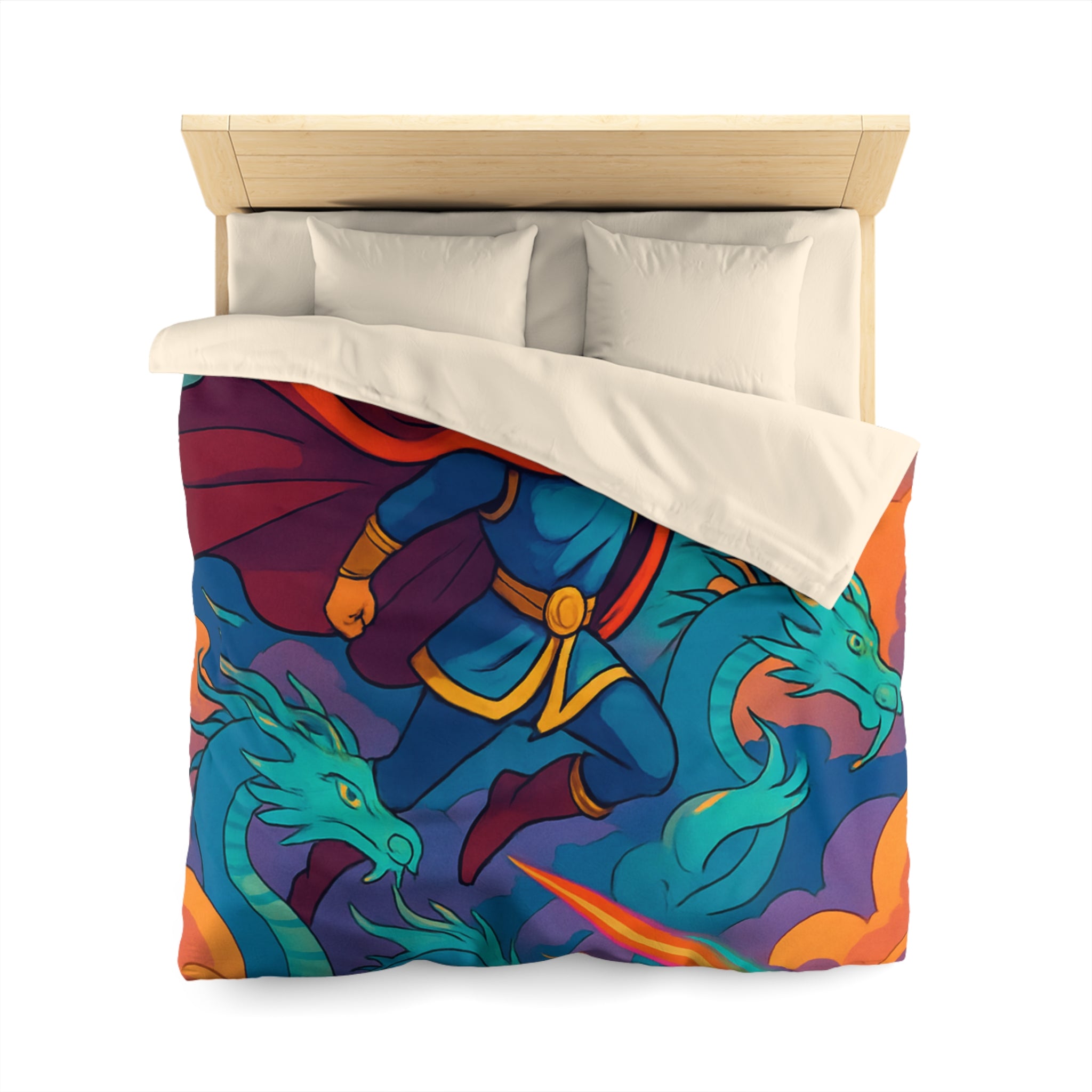 Housse de Couette Microfibre Motif Créatif Original Style Contemporain Chambre Élégante