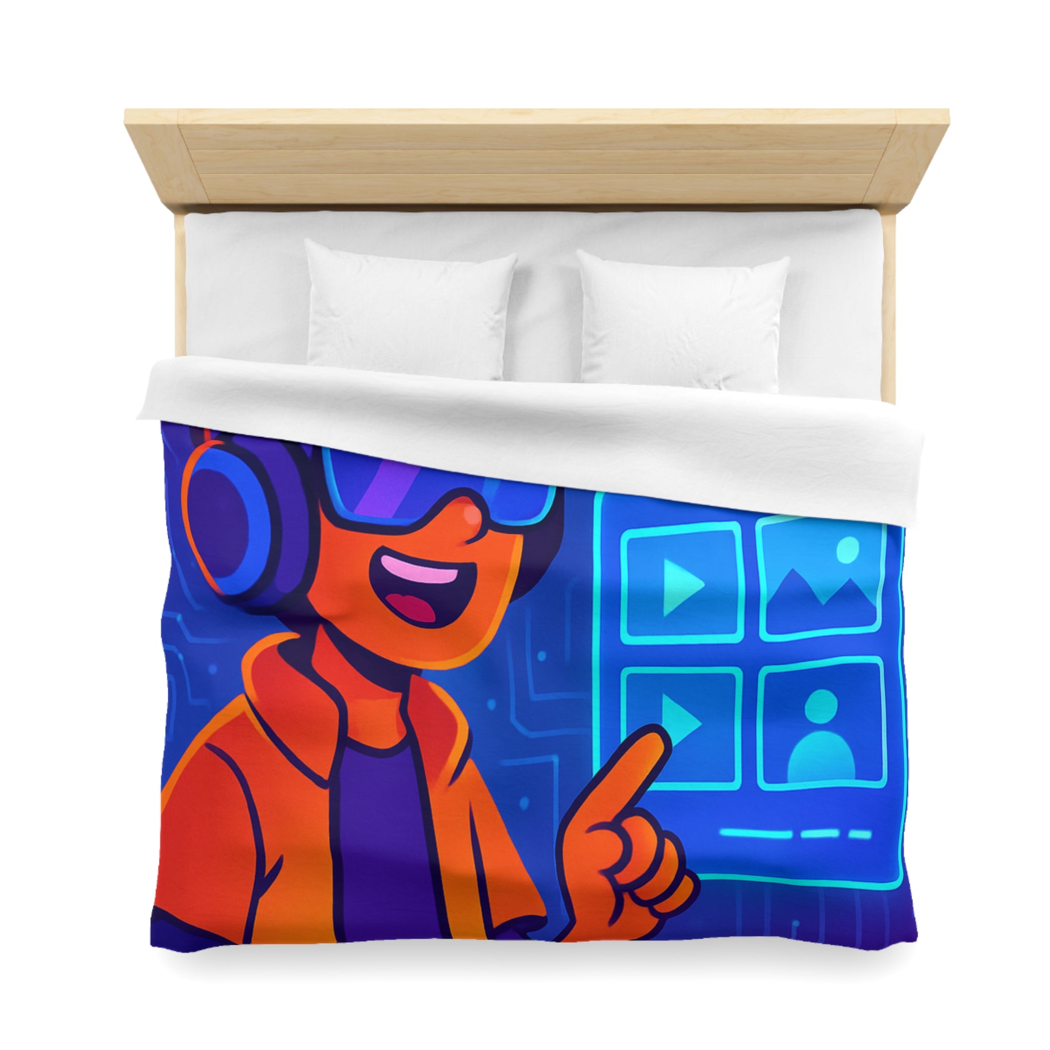 Housse de Couette Microfibre Illustration Unique Design Moderne Décoration Intérieure Raffinée