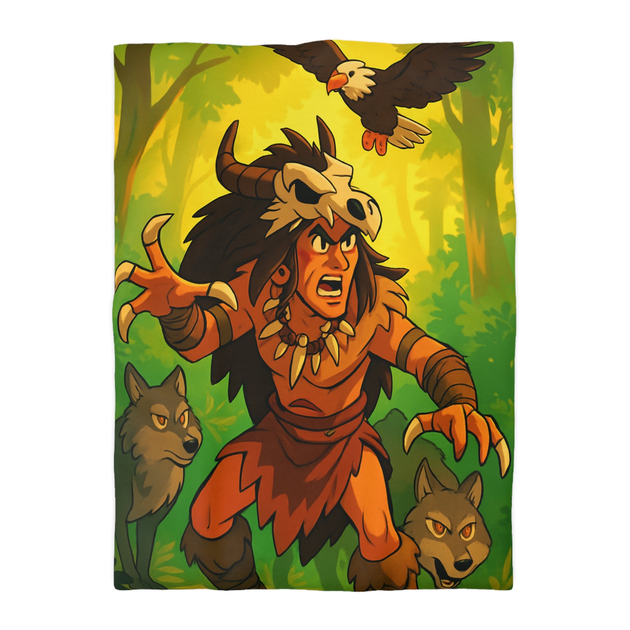 Sauvage Rêveur : Housse de Couette Motif Chaman Animaux Forêt Mystique