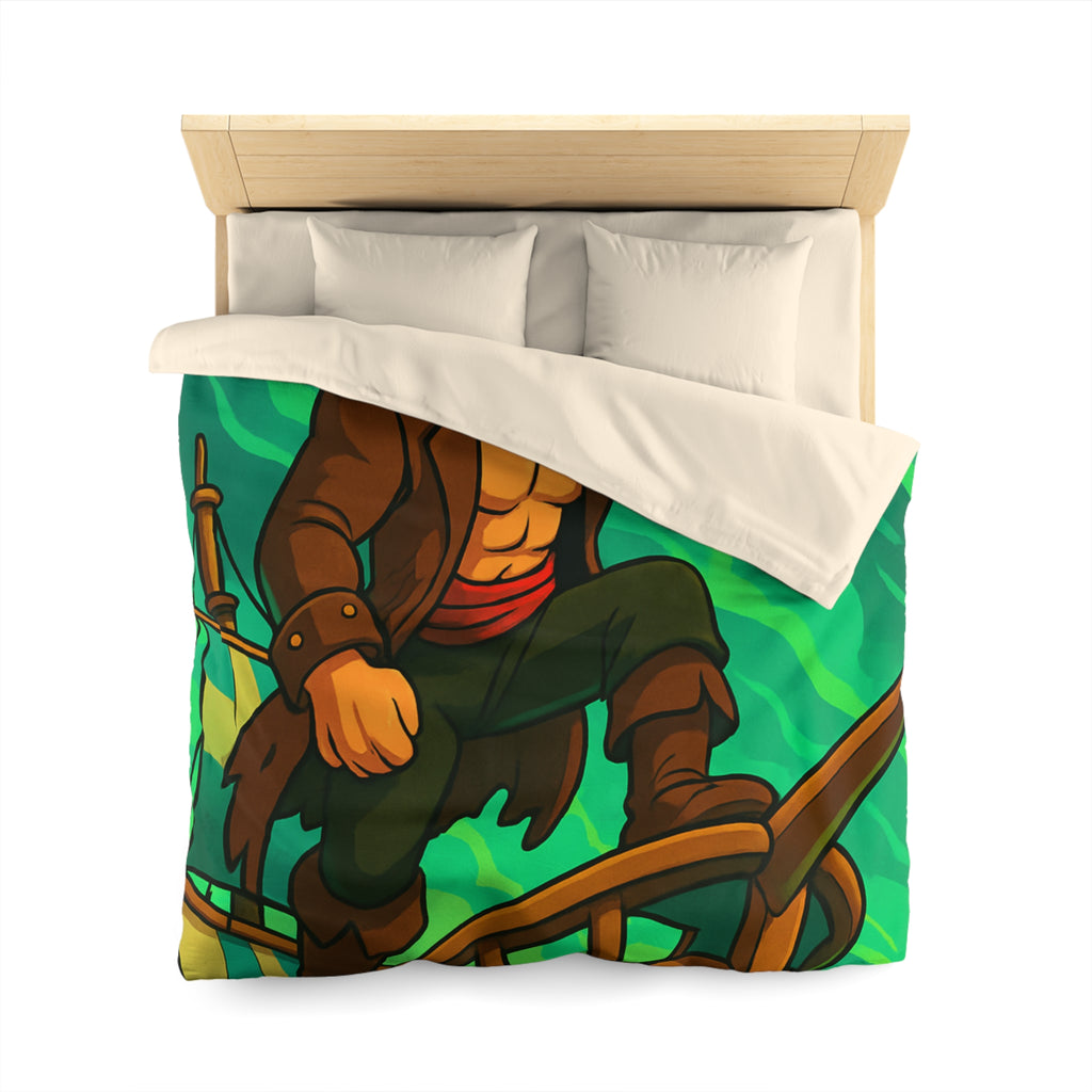 Housse de couette pirate en quête d'aventure sur un navire, ambiance animée et colorée