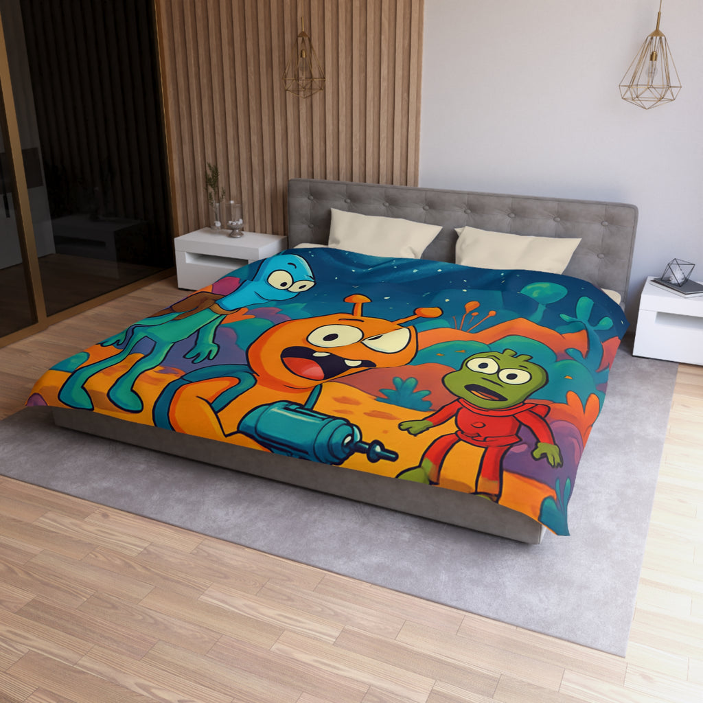 Housse de Couette Microfibre Design Artistique Moderne Décoration Chambre Confort Premium