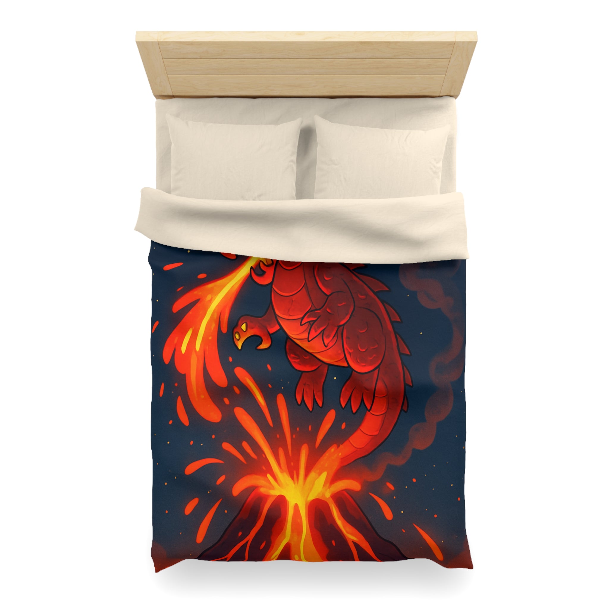 Intense Housse Dragon Rouge Feu Volcanique Ambiance Nocturne Idéale pour Chambre Fantasy