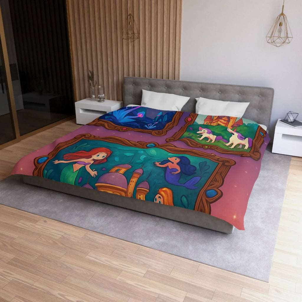 Housse de couette colorée inspirée de contes de fées avec motifs enchanteurs et magiques