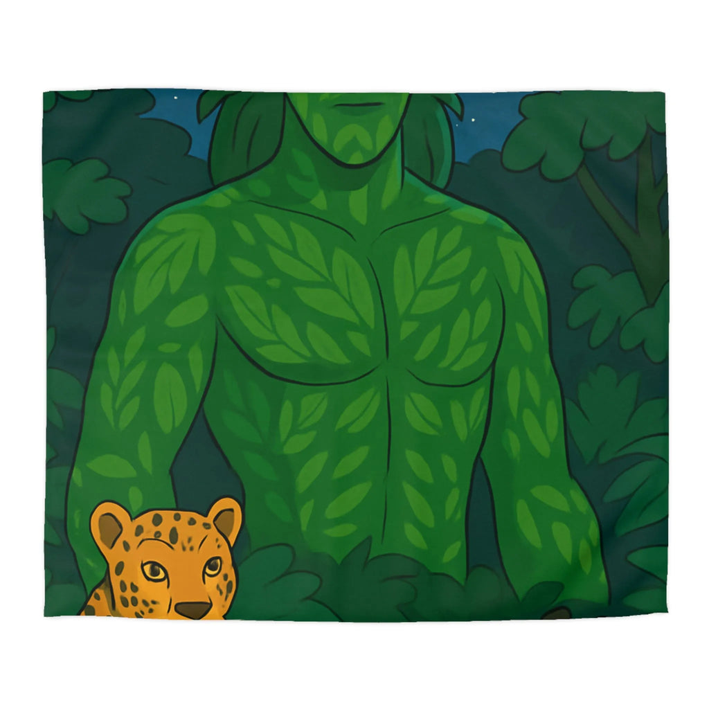 Housse de couette forêt mystérieuse avec créature magique et animaux exotiques nocturnes