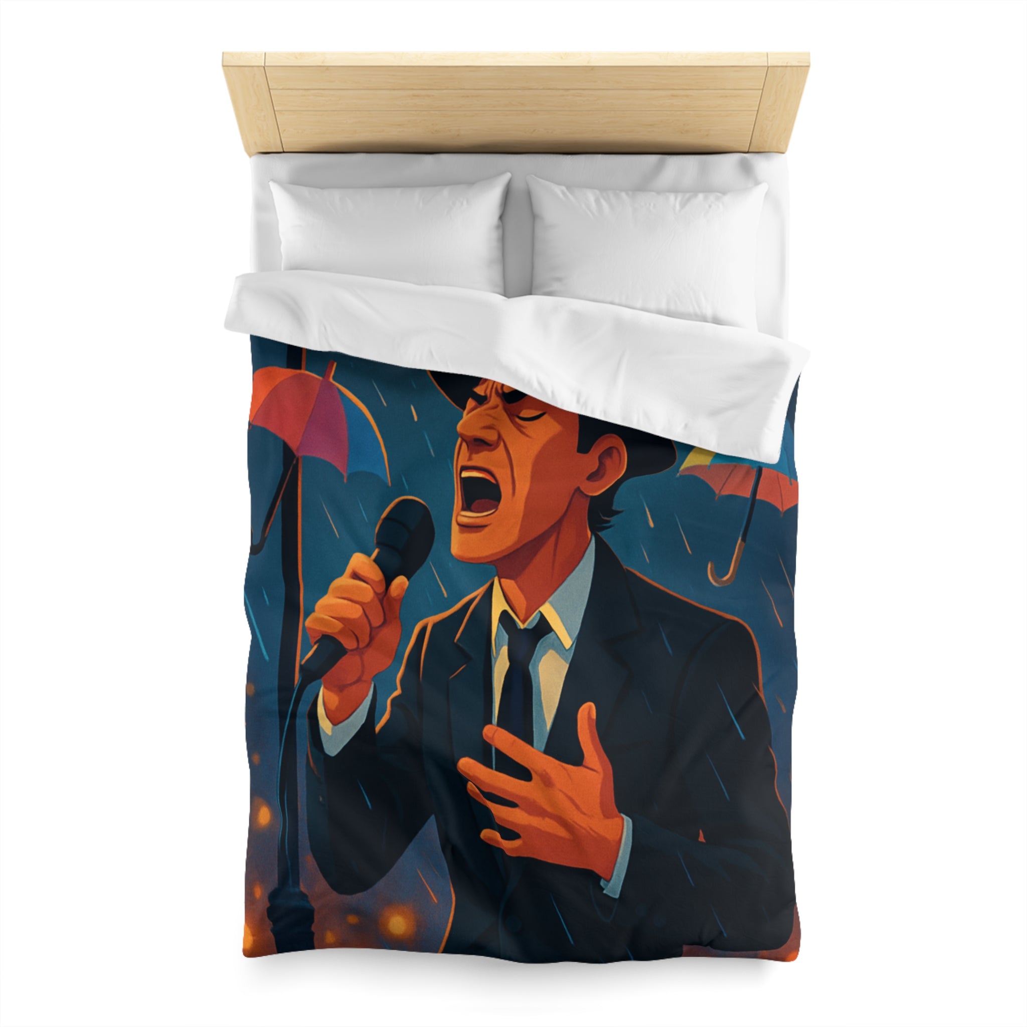 Housse de Couette Microfibre Illustration Unique Design Moderne Décoration Intérieure Raffinée