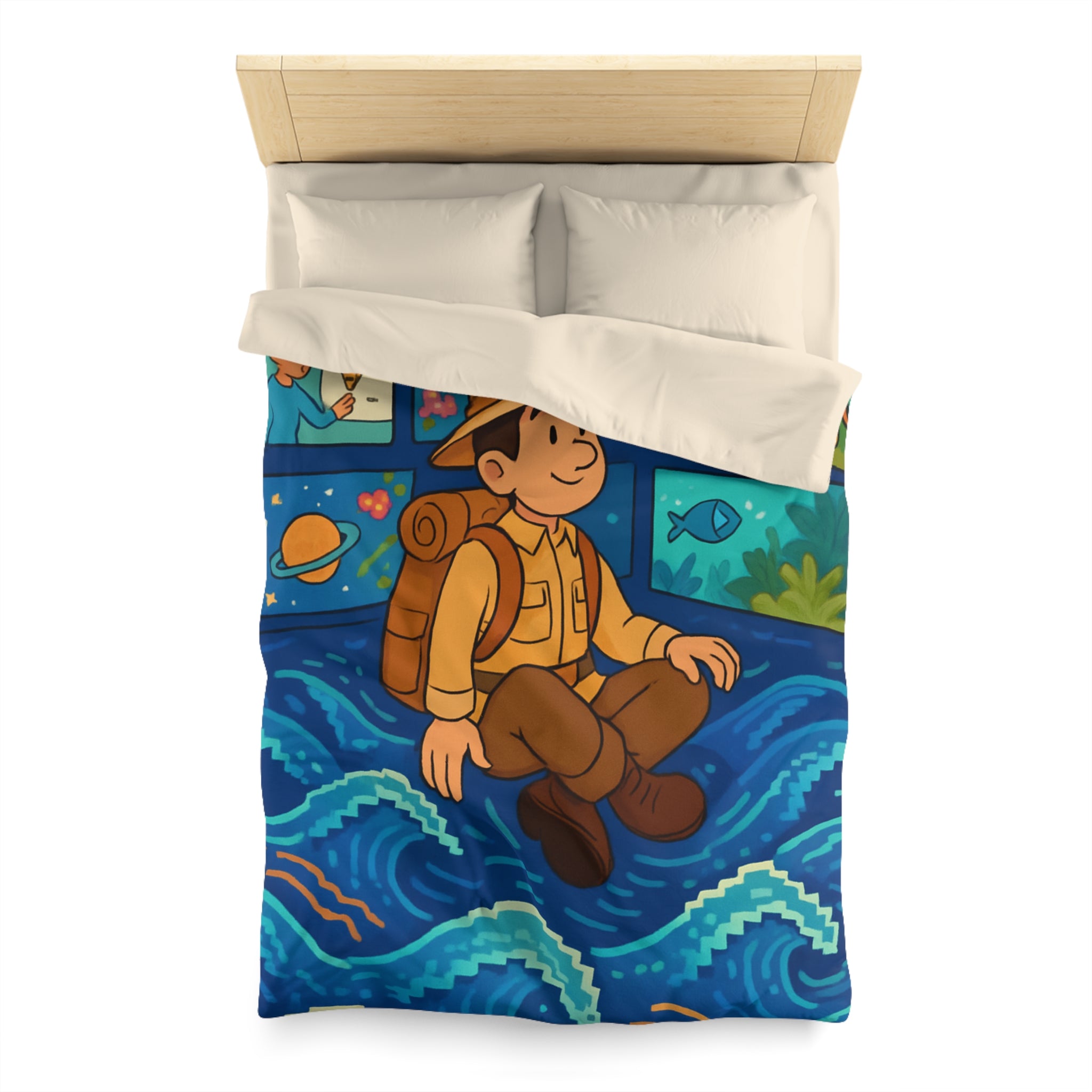 Housse de Couette Microfibre Illustration Unique Design Moderne Décoration Intérieure Raffinée