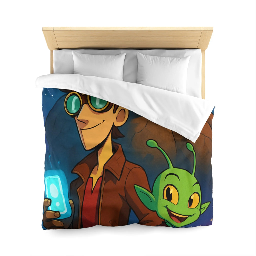 Housse de Couette Enfantine avec Personnages de Science-Fiction Stylisés et Univers Fantastique