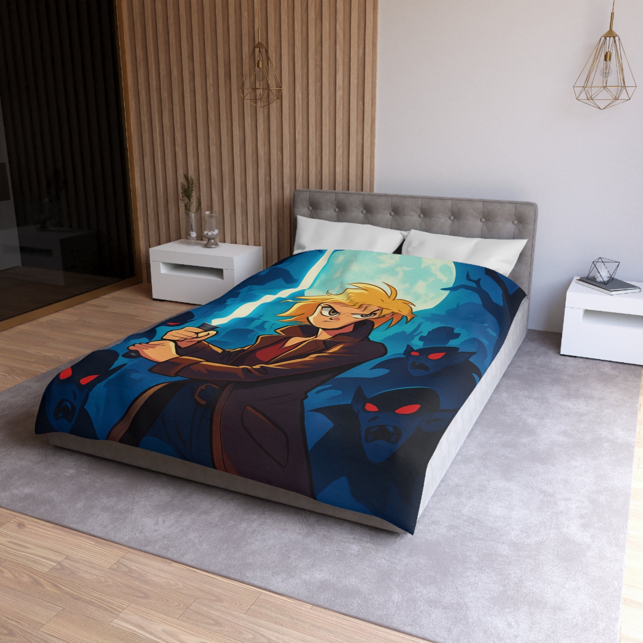 Housse de Couette Microfibre Motif Créatif Original Style Contemporain Chambre Élégante