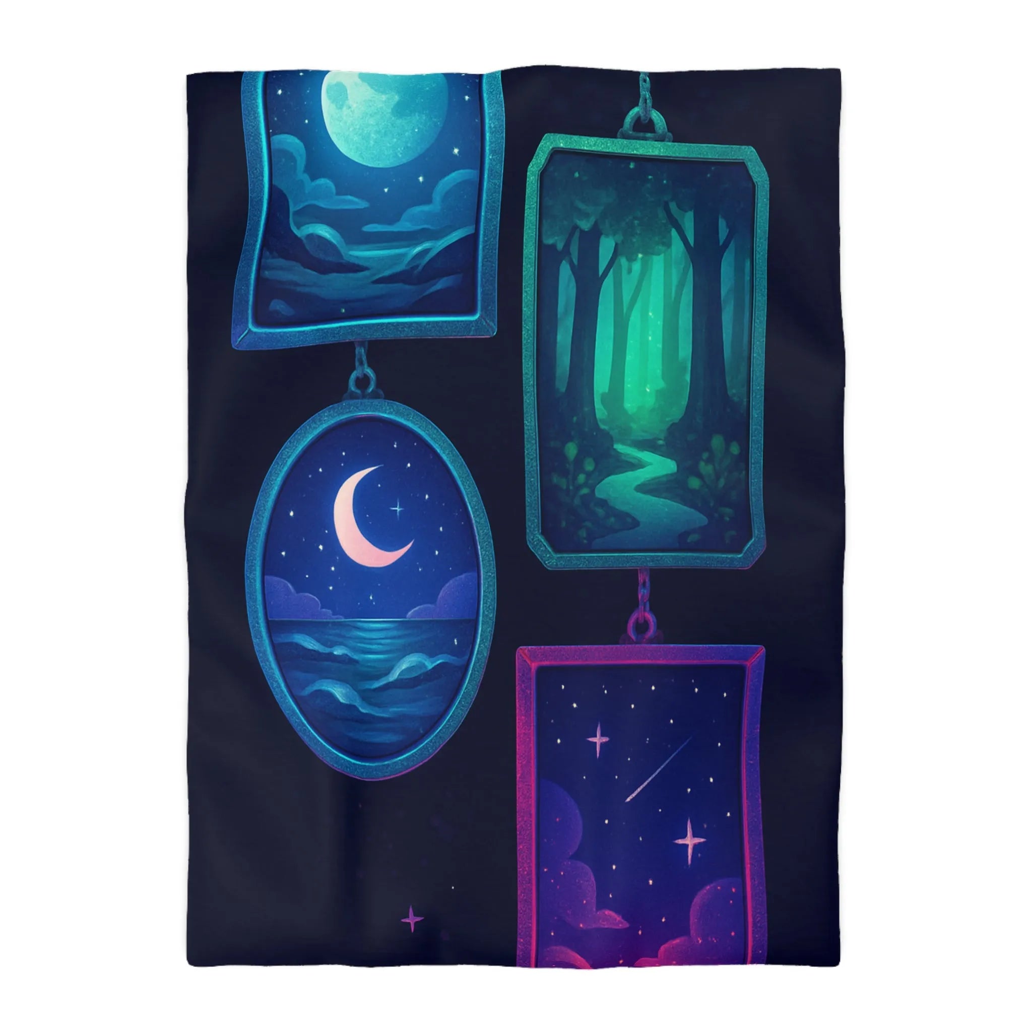 Housse de couette enchanteur avec motifs célestes et paysages rêveurs pour chambres relaxantes