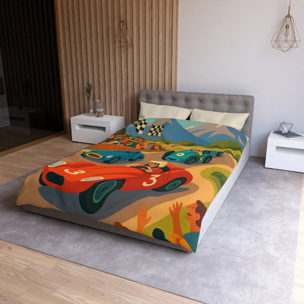 Housse de Couette Microfibre Art Graphique Contemporain Style Décoratif Chambre Tendance