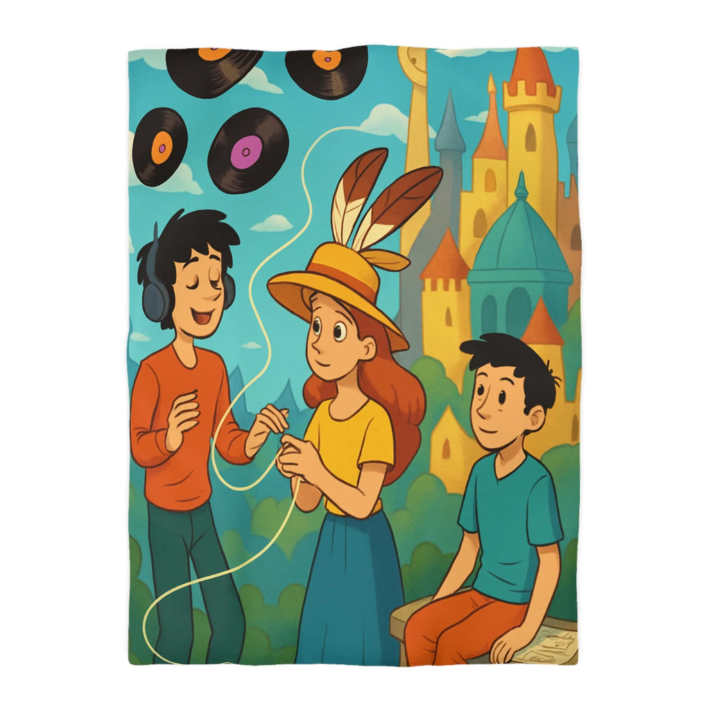 Contes Enchantés: Douce Mélodie et Château Coloré sur Housse de Couette Enfant