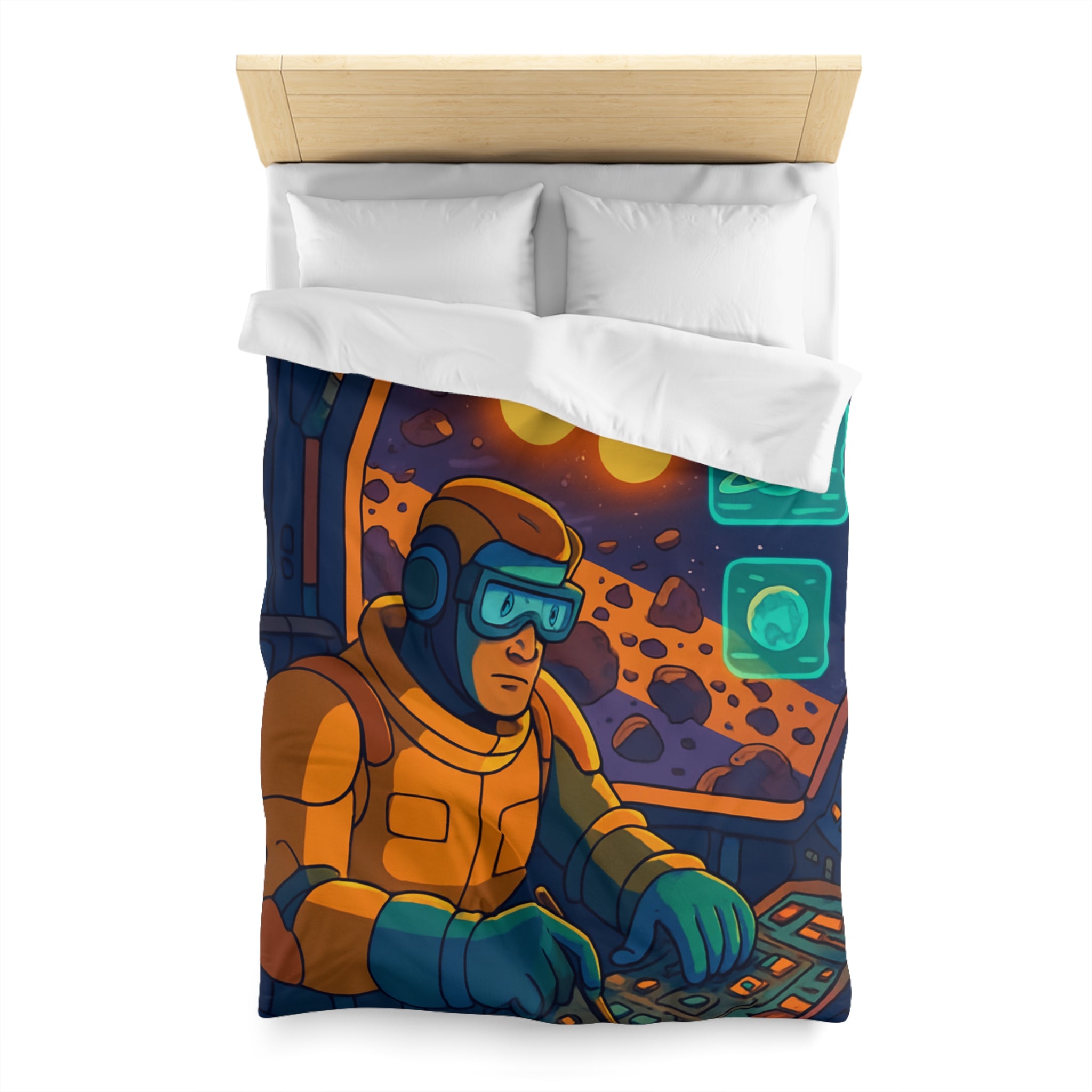 Housse de Couette Microfibre Illustration Unique Design Moderne Décoration Intérieure Raffinée