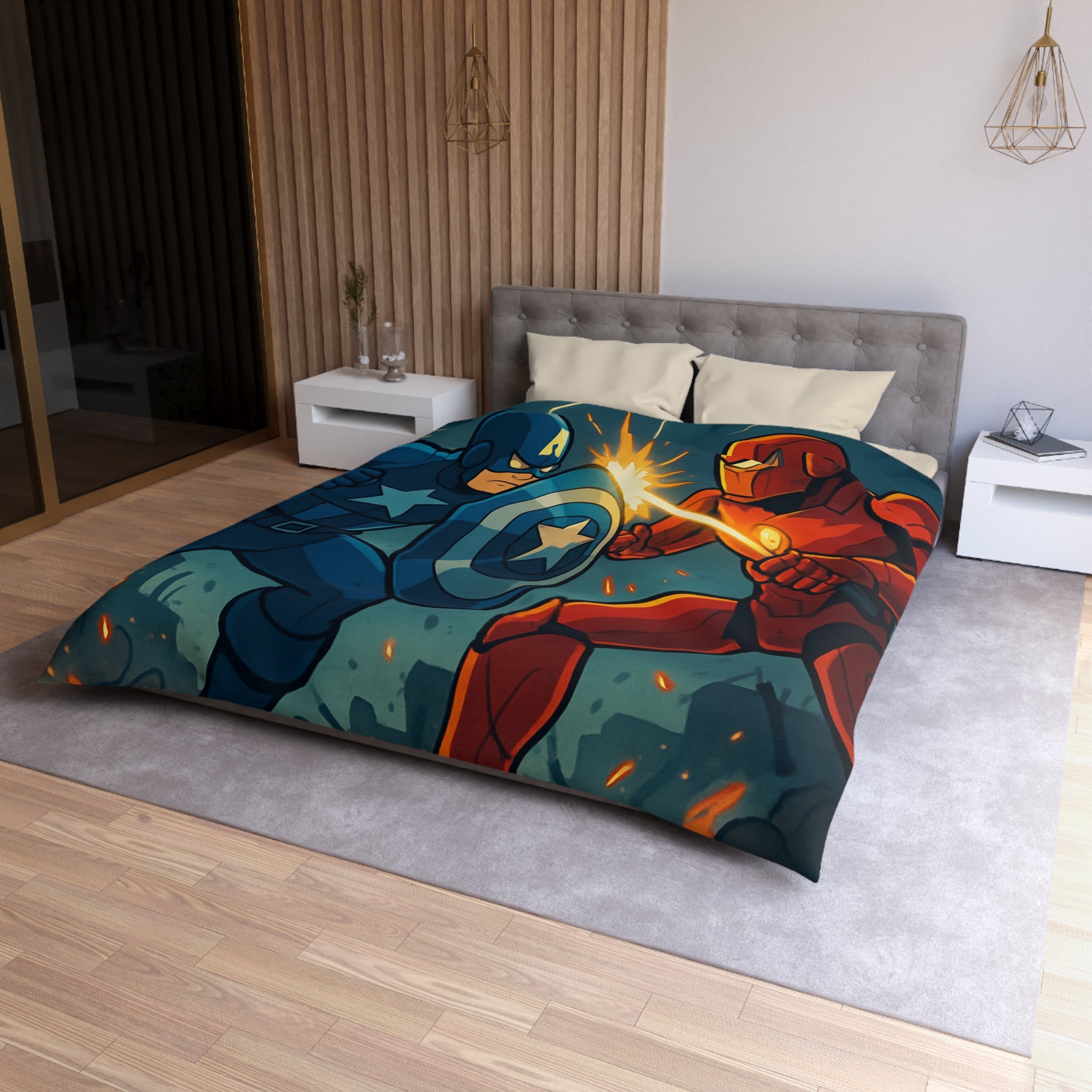 Housse de Couette Microfibre Design Artistique Moderne Décoration Chambre Confort Premium