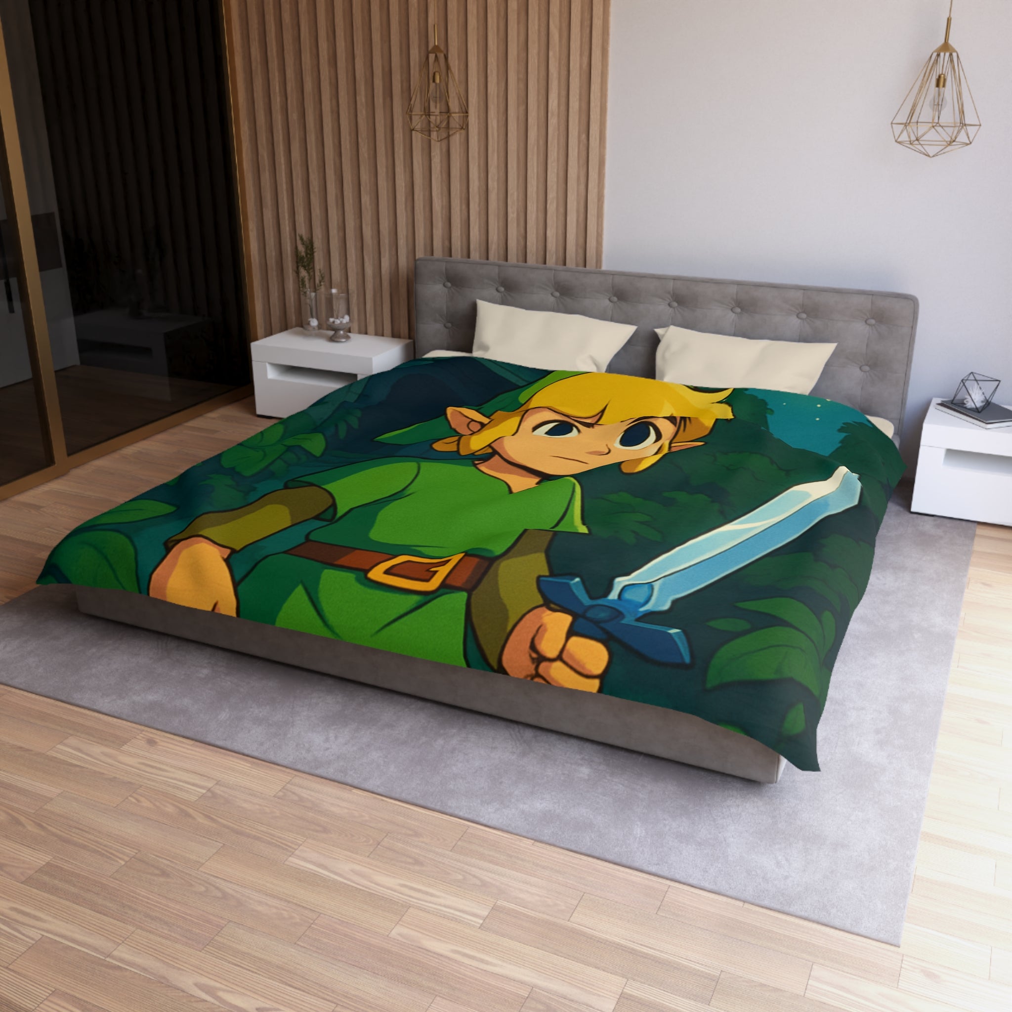 Housse de Couette Microfibre Design Artistique Moderne Décoration Chambre Confort Premium