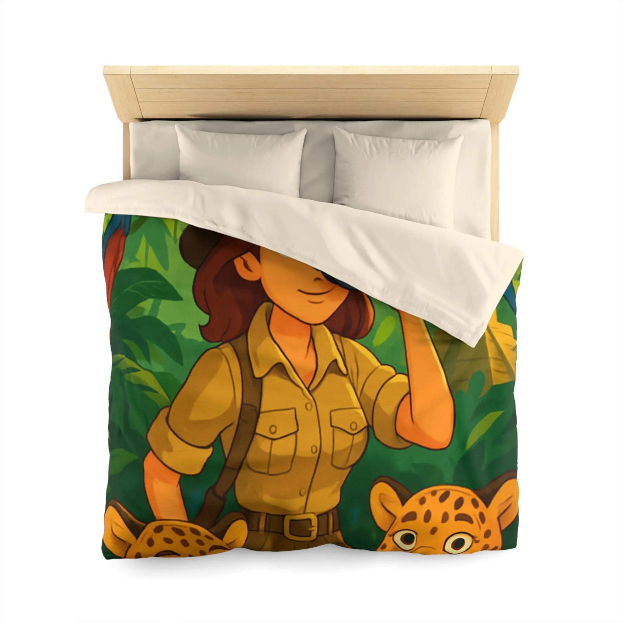 Exploration tropicale avec perroquets et jaguars dans la jungle luxuriante et mystérieuse