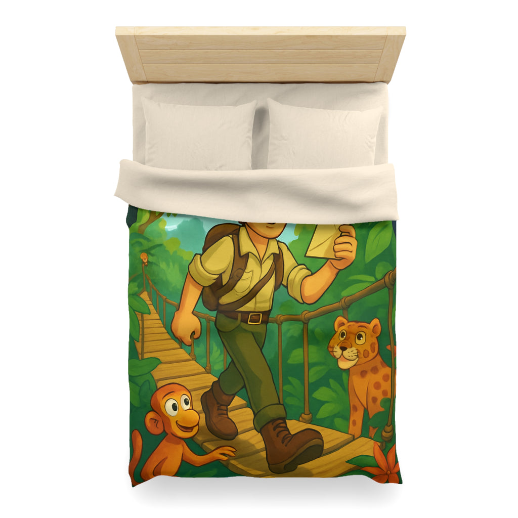 Housse de Couette Microfibre Motif Créatif Original Style Contemporain Chambre Élégante