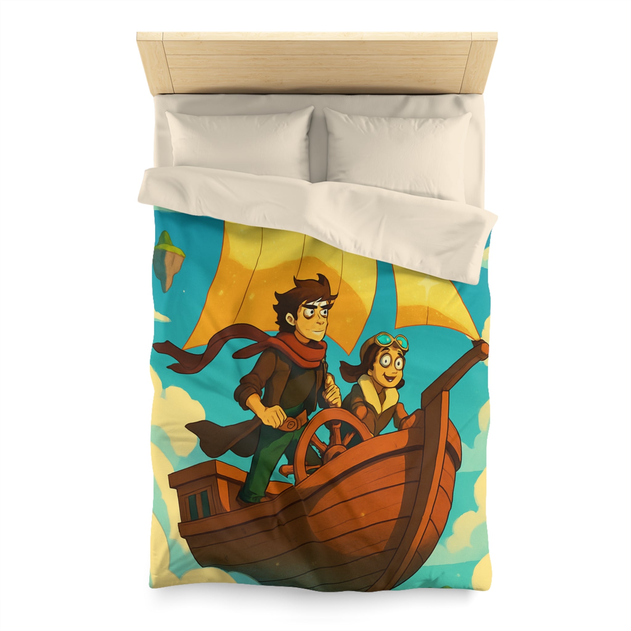 Housse de Couette Microfibre Motif Créatif Original Style Contemporain Chambre Élégante