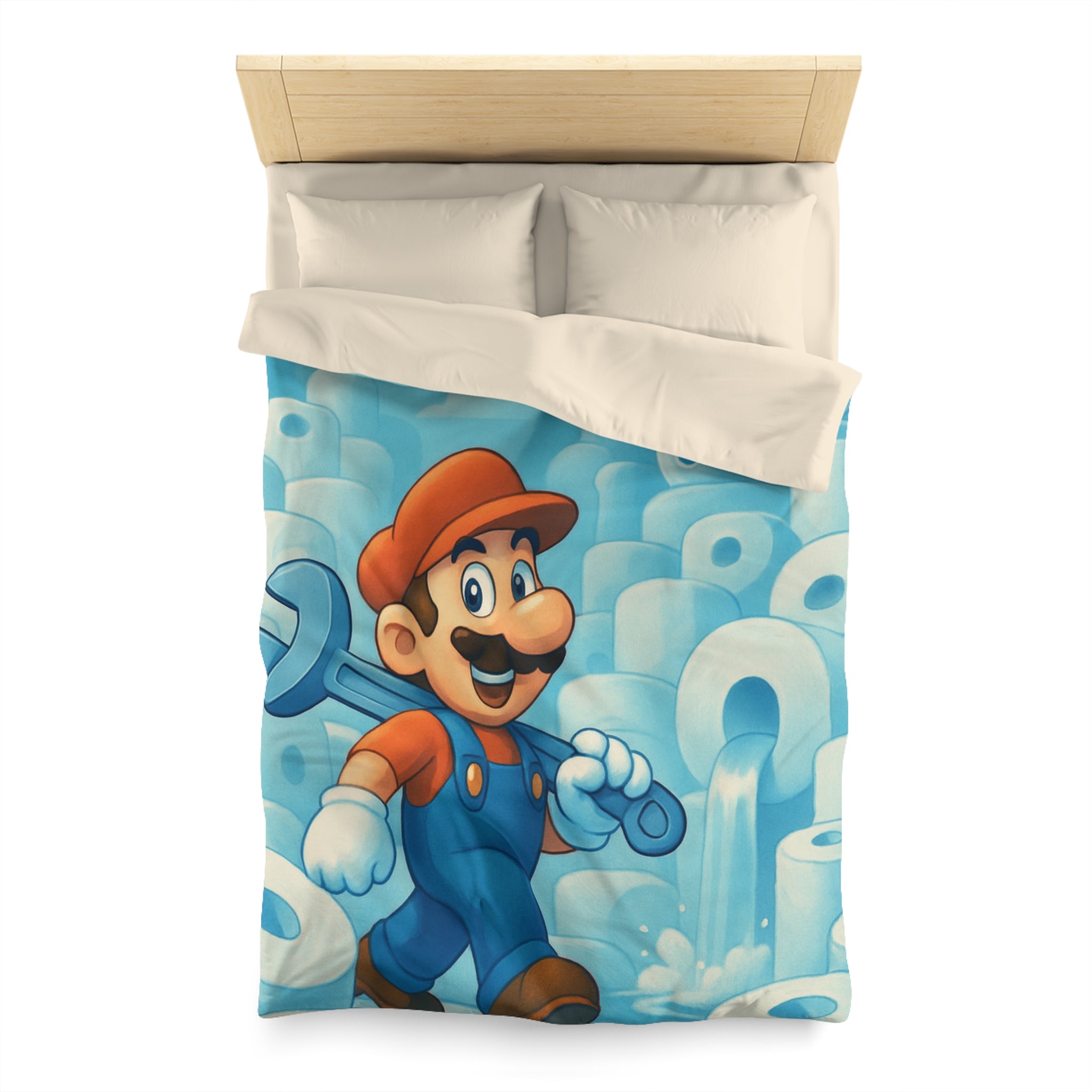 Housse de Couette Microfibre Illustration Unique Design Moderne Décoration Intérieure Raffinée