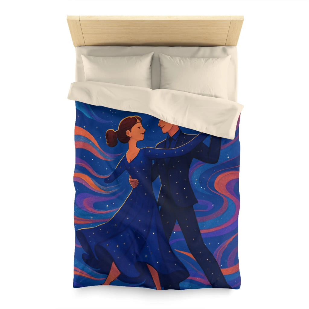 Housse de couette dansante sous la lune avec motif étoilé coloré et romantique