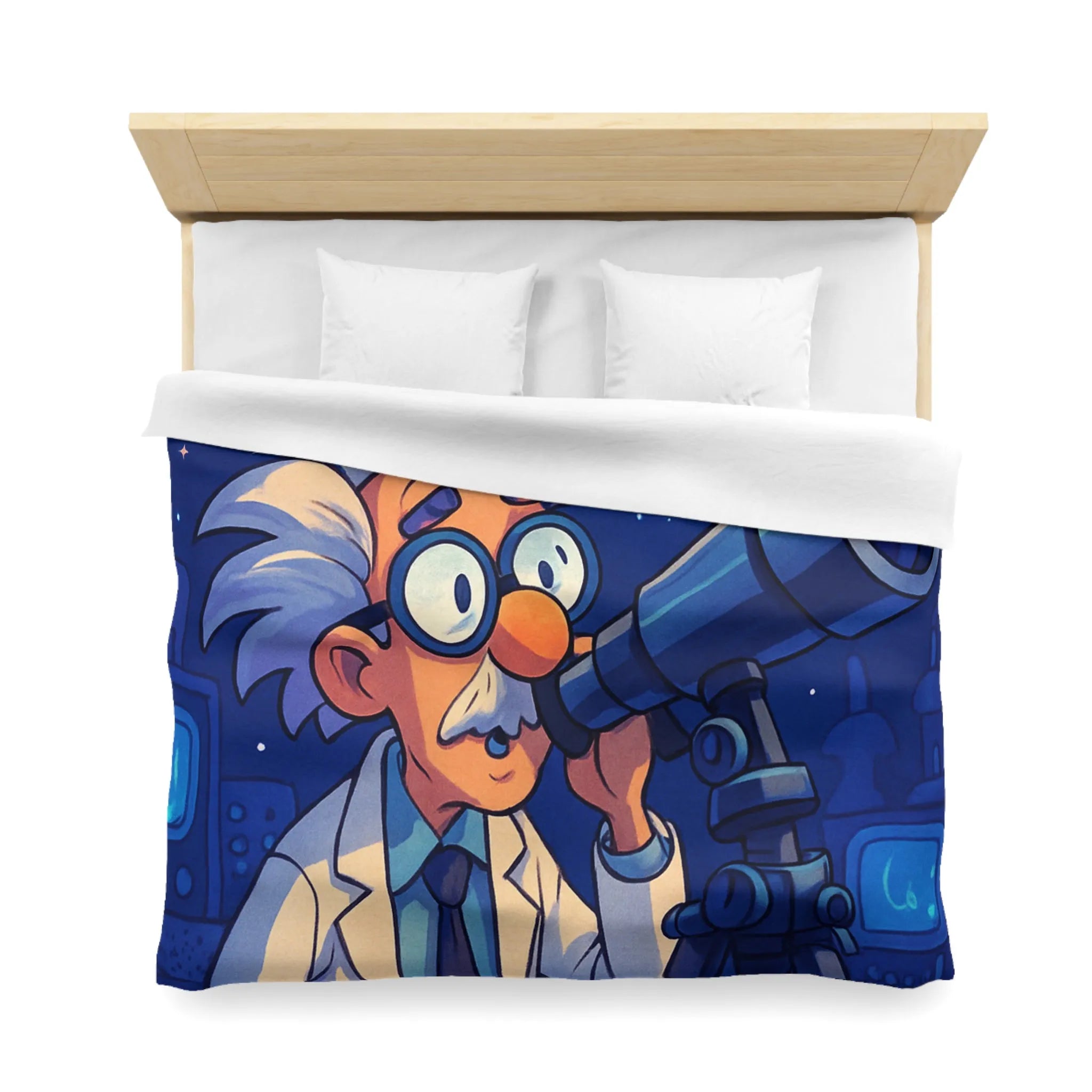 Housse de Couette Enseignant Passionné Astronomie Télescope Étoiles Planètes Enfants Chambre Décorative