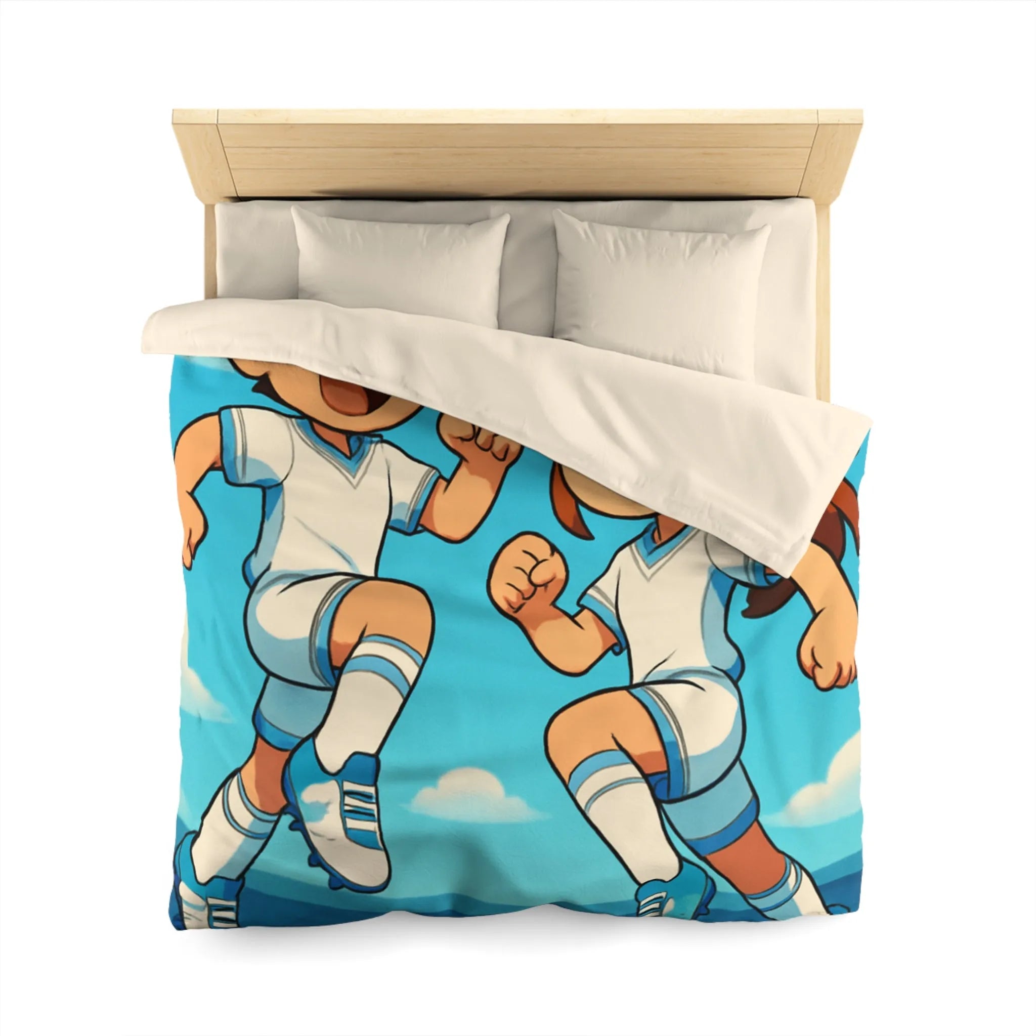 Housse de couette idéale pour jeunes fans de football avec personnages dynamiques