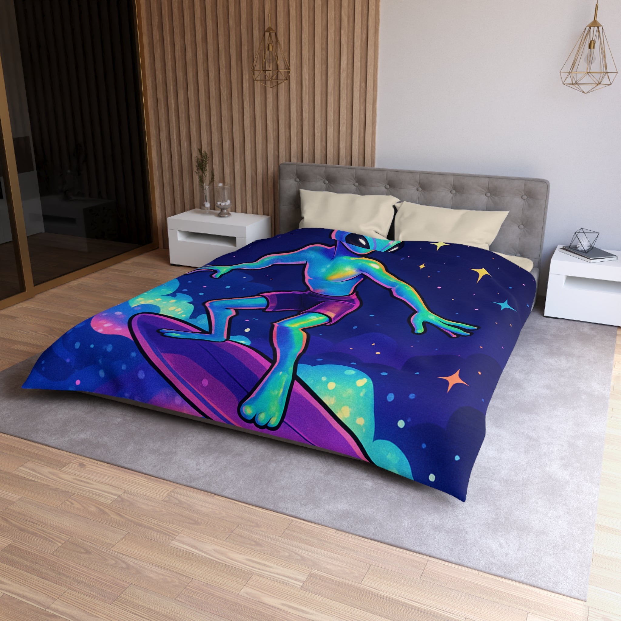 Housse de Couette Microfibre Design Artistique Moderne Décoration Chambre Confort Premium