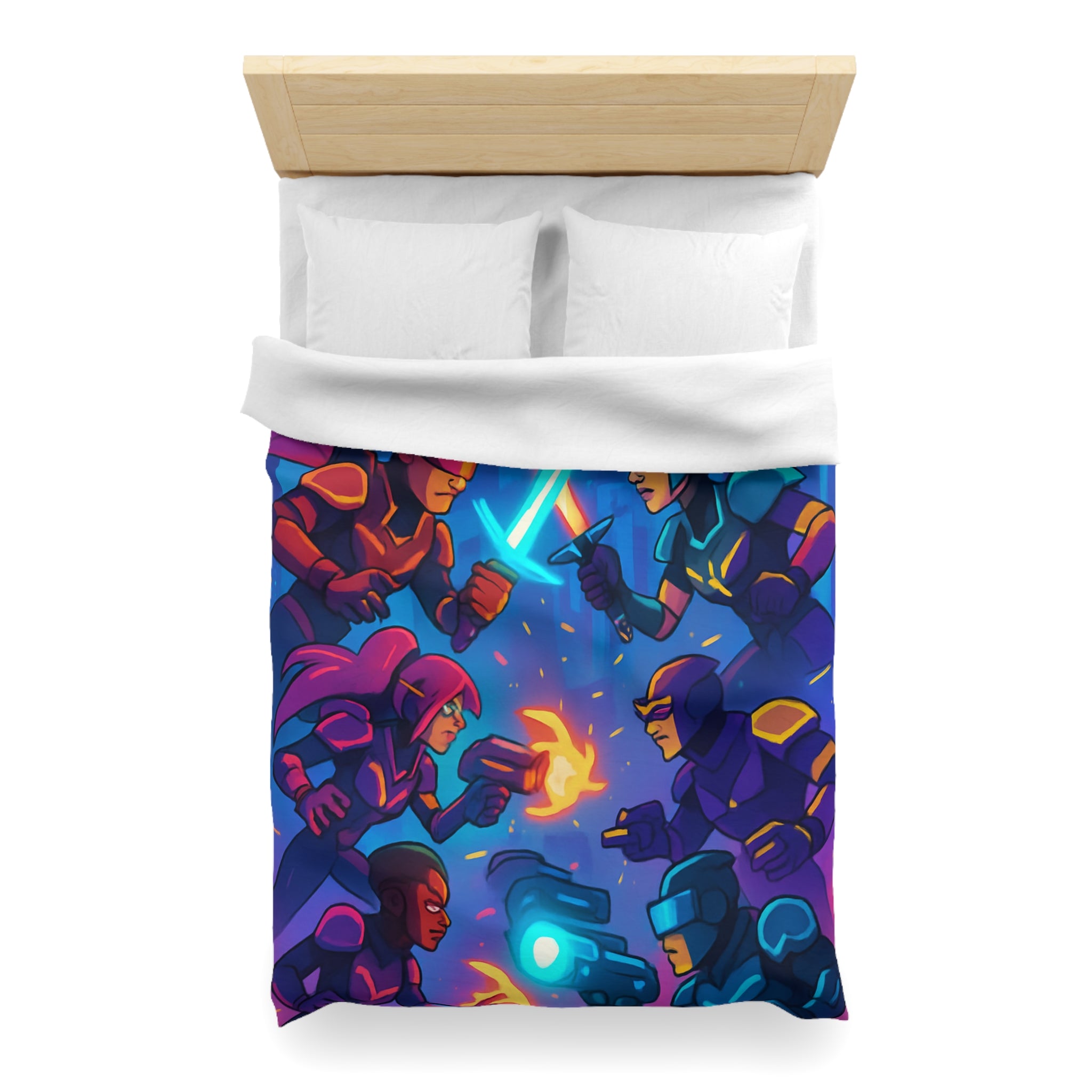 Housse de Couette Microfibre Motif Créatif Original Style Contemporain Chambre Élégante