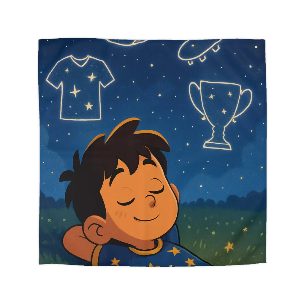 Housse de couette enfant ciel étoilé foot rêveur avec motifs sportifs inspirants