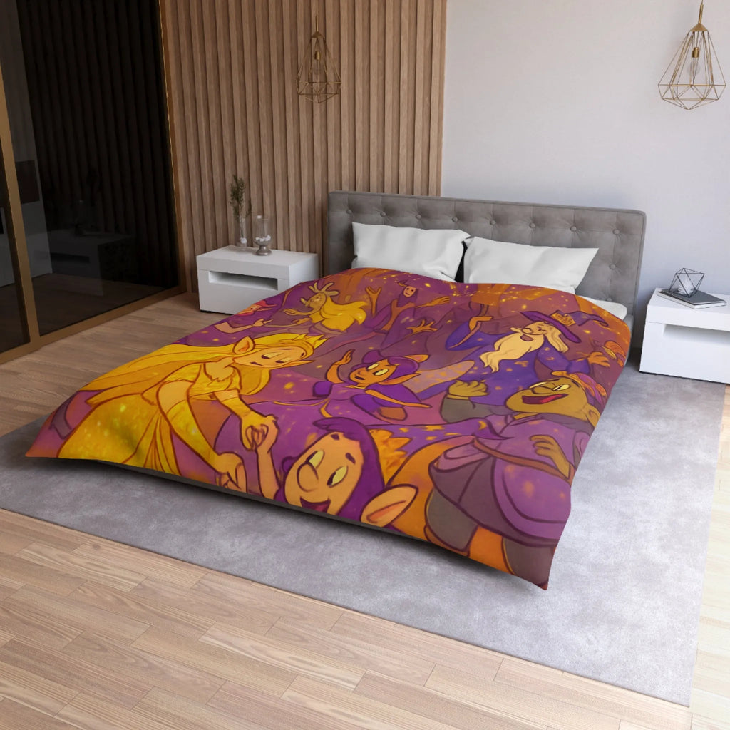 Housse de Couette Féerique avec Elfe dans une Scène de Fête Magique Enchantée