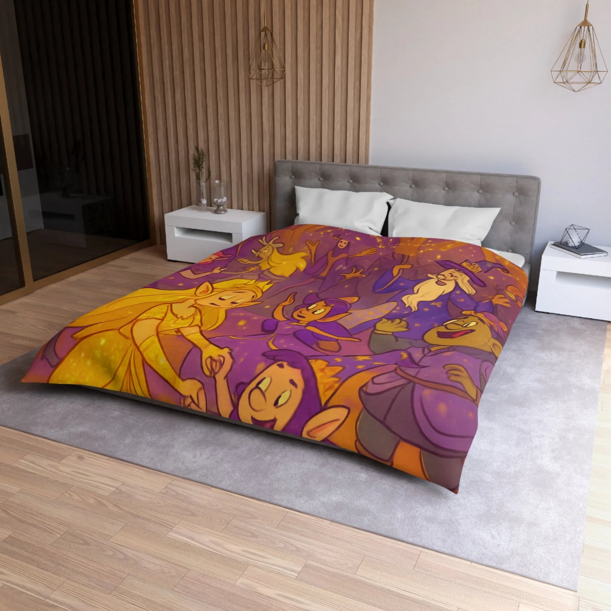 Housse de Couette Féerique avec Elfe dans une Scène de Fête Magique Enchantée