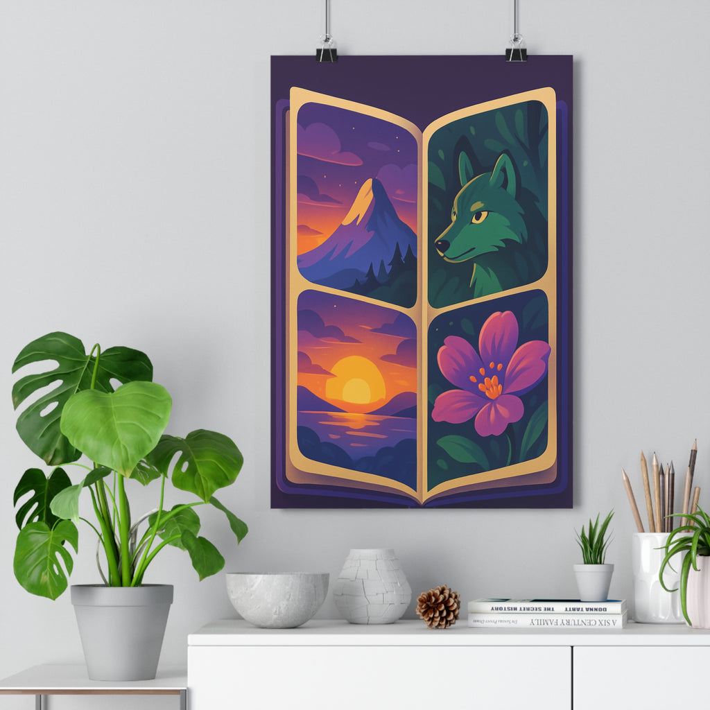 Poster décoratif magique violet orange moderne mystique chambre salon bureau nature artistique qualité ambiance